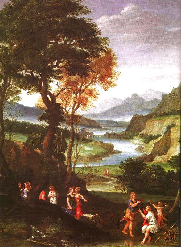  Gian  Battista Viola Landscape with Meleager and Atlanta France oil painting art